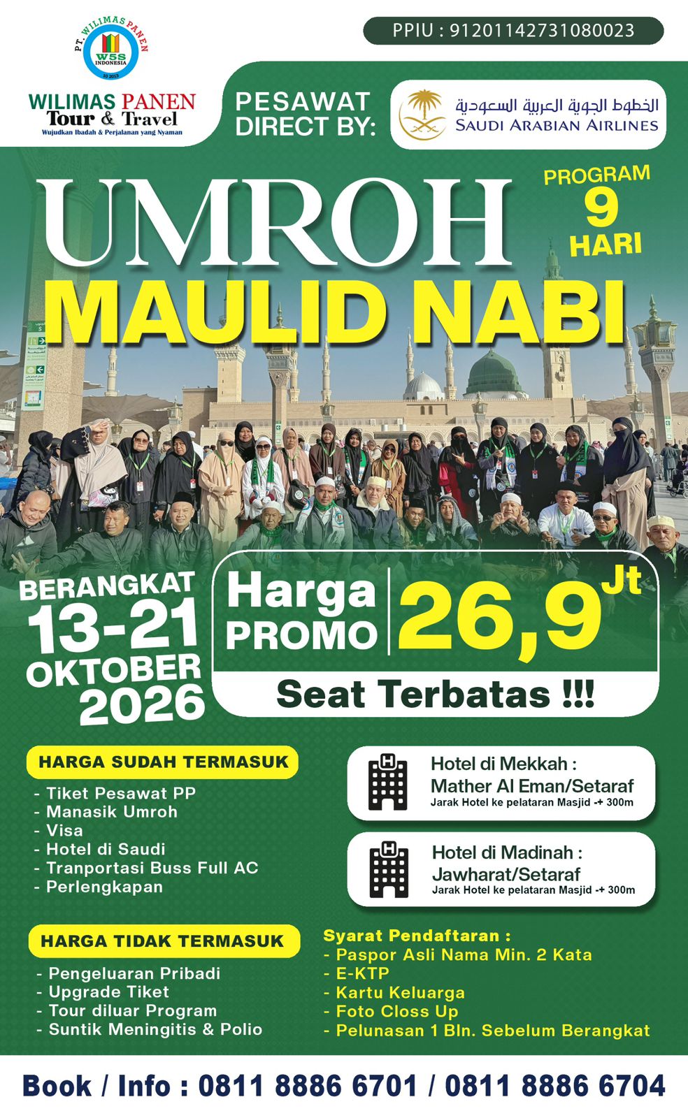 UMRAH MAULID NABI 13 - 21 OKTOBER 2026